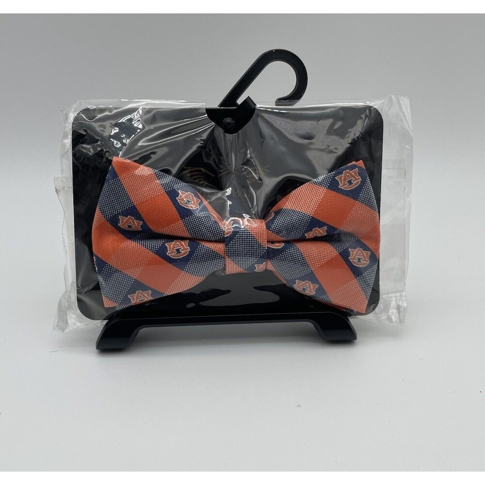 Auburn Tigers Men's Plaid Bow Tie Adjustable University College Gift Bowtie